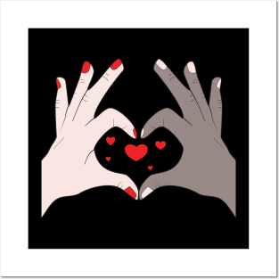 Hands Making Heart Shape Love Sign Language Valentine's Day Posters and Art